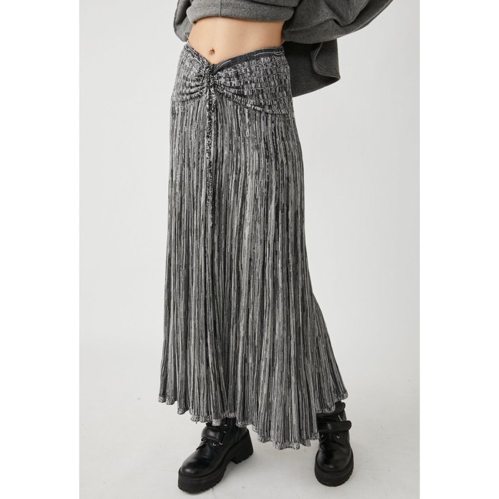 FREE PEOPLE Silvia Sweater Convertible Maxi Skirt / Grey Combo